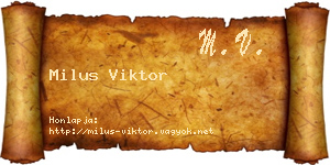 Milus Viktor névjegykártya